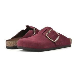 White Mountain Big Easy Footbed Clogs Size 7 Burgundy Suede